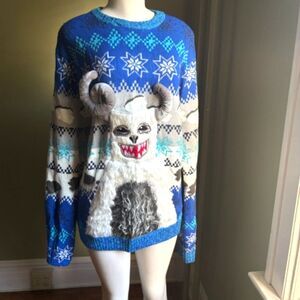 Celebrate Together Kohl's Ugly Christmas Sweater Yeti Heat Long Sleeve Blue XL
